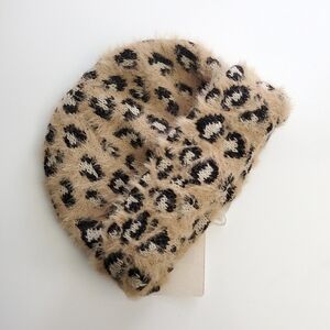 Leopard Print Eyelash Knit Beanie - "Skully"